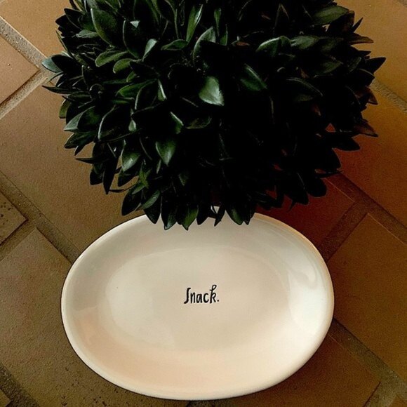 Rae Dunn Script Font Snack Oval Plate‎ - Picture 1 of 3